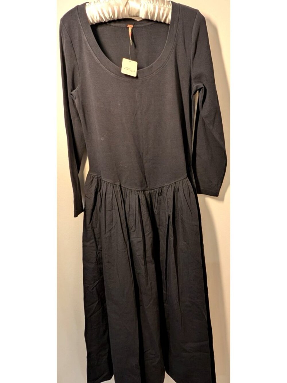 NEW Free People Black Cotton Maxi Dress, Size XL